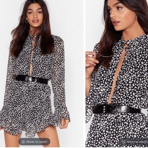 NWT Dalmatian Print Ruffle Romper